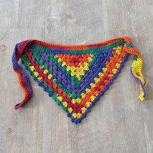 Colorful Crochet Triangle Scarf